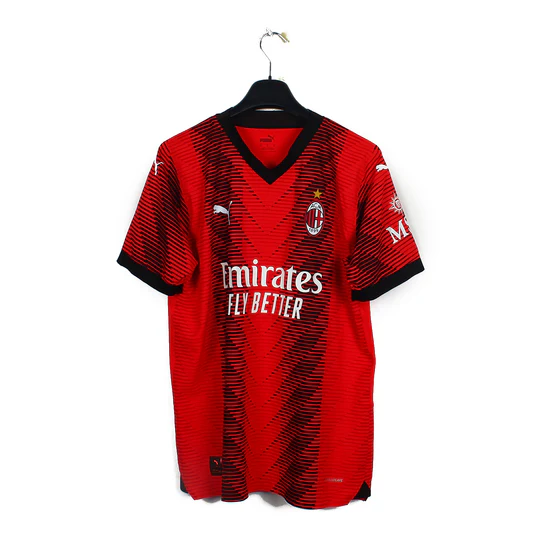Maillot domicile authentique AC Milan 2023-24 Rafa Leao #10 (M) - RR Store Online