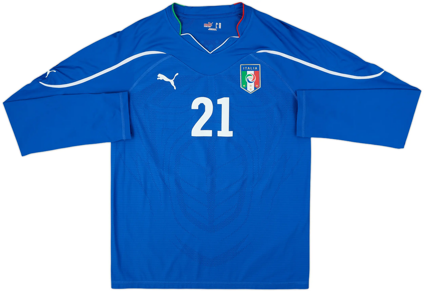Maillot domicile authentique Italie 2010-12 à manches longues Pirlo #21 (XXL)