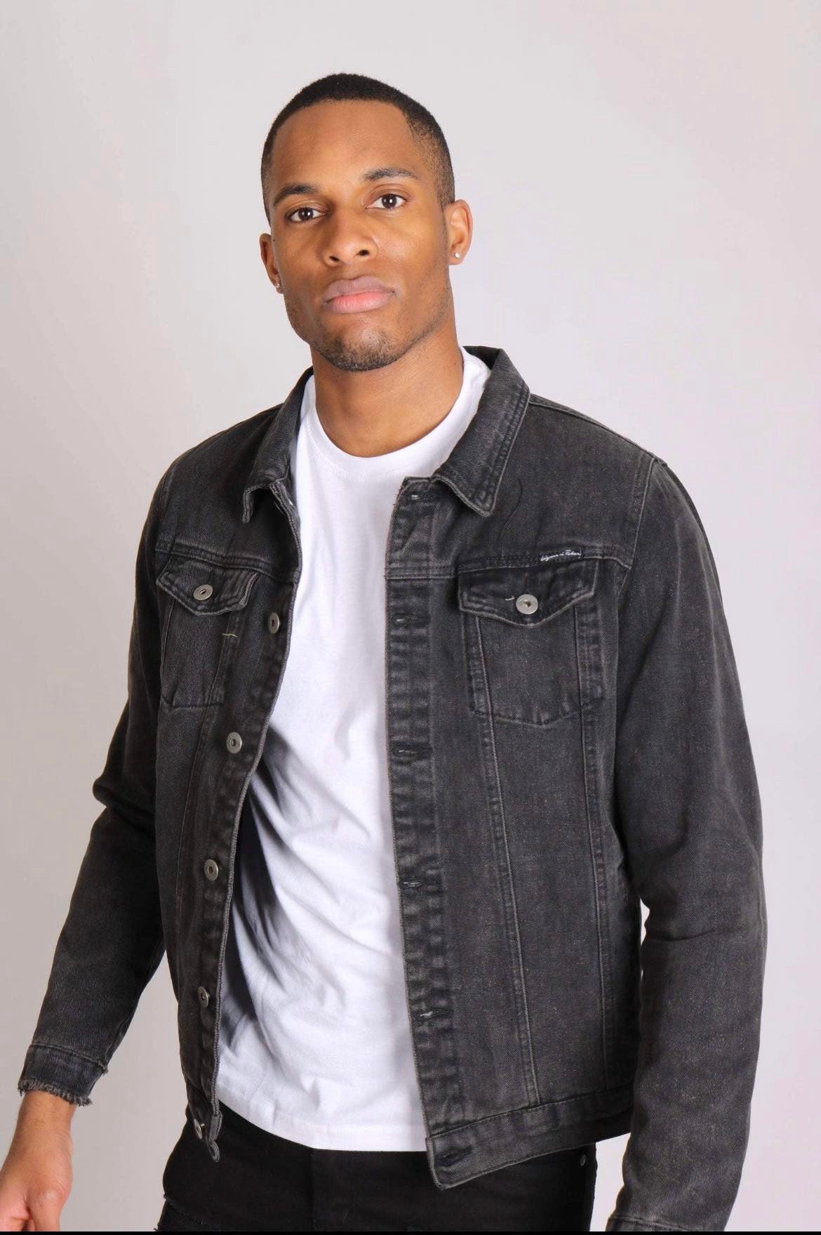 Veste En Jean Slim Fit Classique Noir Delave