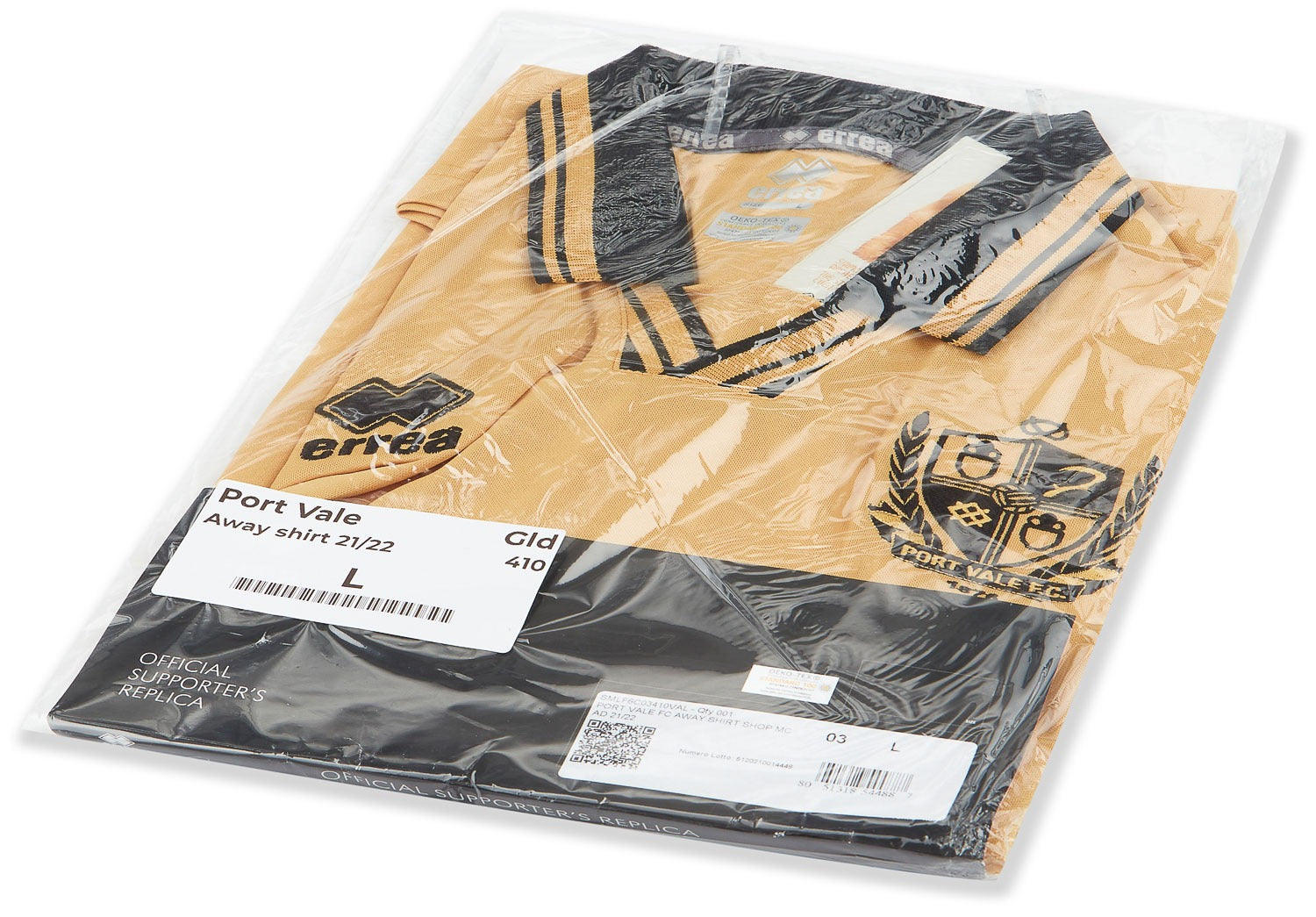 Maillot extérieur Port Vale Errea saison 2021/2022 - Neuf RR STORE ONLINE