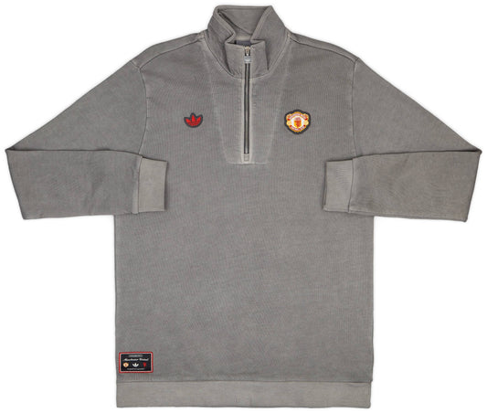 Haut adidas Originals Terrace Icons 1/4 zippé Manchester United 2024-25