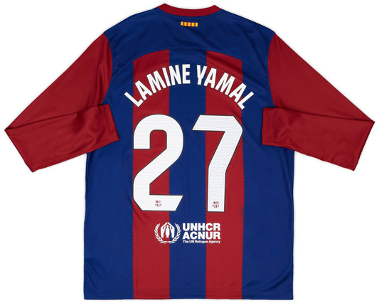 Maillot domicile FC Barcelone manches longues 2023-24 Lamine Yamal #27
