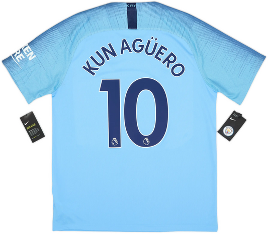 Maillot domicile Manchester City 2018-19 Kun Aguero #10 (L) - RR Store Online