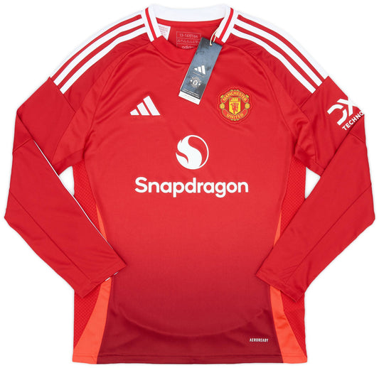 Maillot domicile Manchester United à manches longues 2024-25 (enfants)