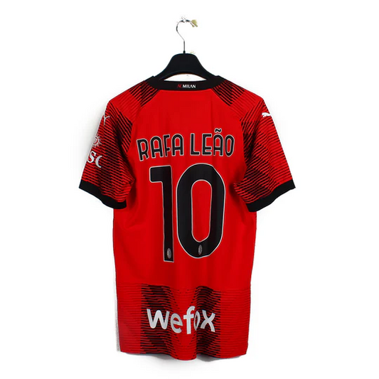 Maillot domicile authentique AC Milan 2023-24 Rafa Leao #10 (M) - RR Store Online