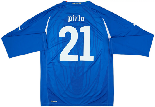 Maillot domicile authentique Italie 2010-12 à manches longues Pirlo #21 (XXL)