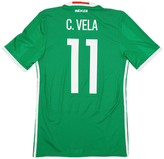 Maillot domicile authentique Mexique Copa America 2016-17 Vela #11 (S)