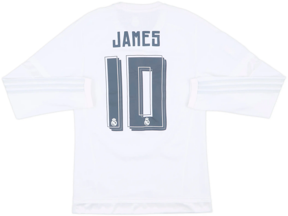 Maillot domicile à manches longues Real Madrid 2015-16 James #10 (S)
