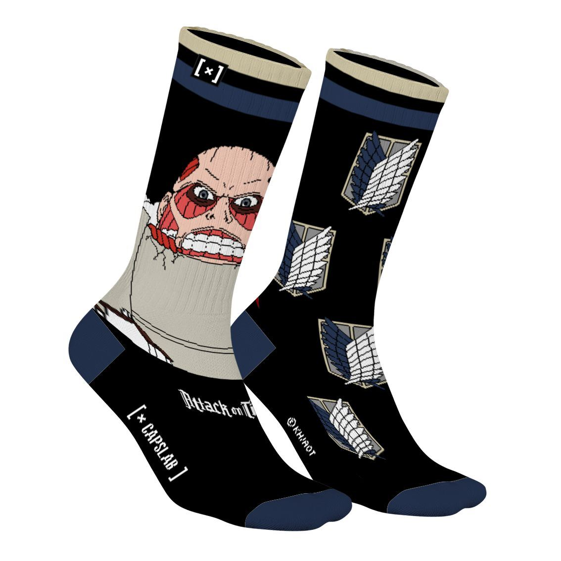 Paires de chaussettes Attaque des titans noire