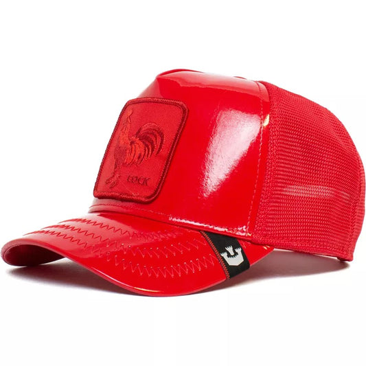 Casquette trucker rouge coq Cock Big Red Patent Leather The Farm Goorin Bros RR STORE ONLINE