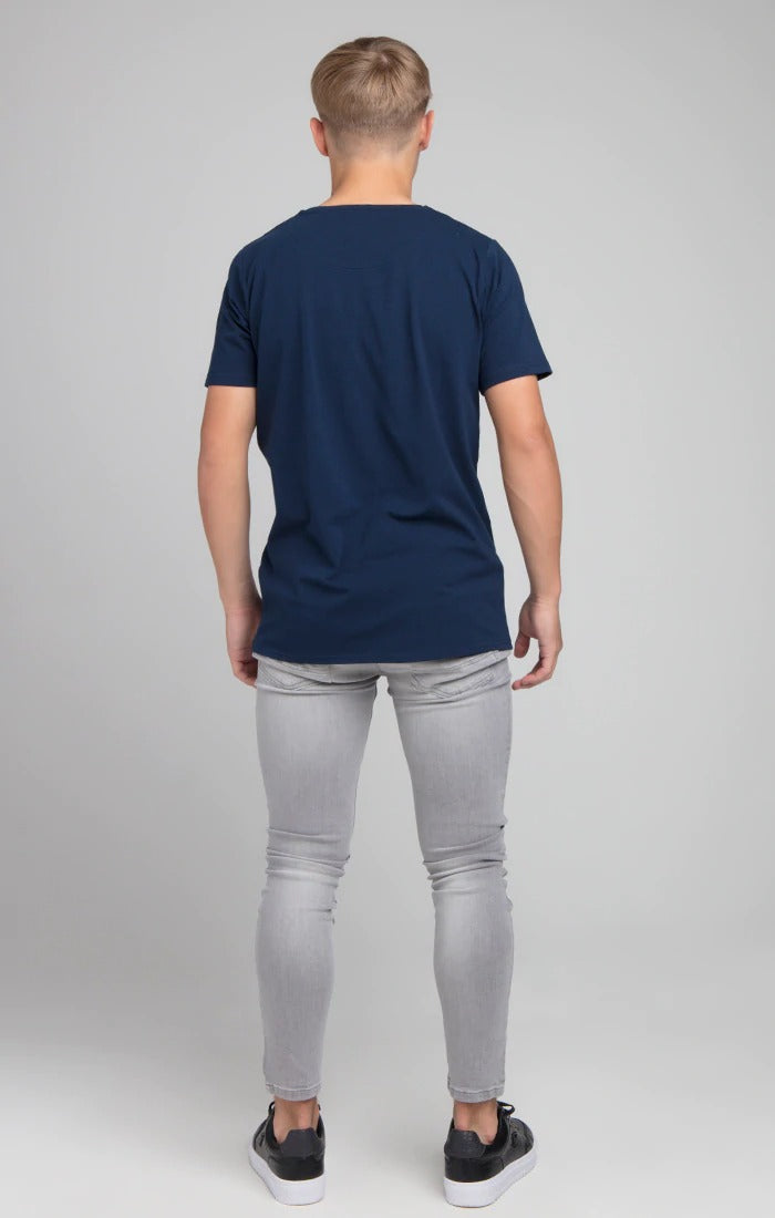 T-shirt à Ourlet Droite Core S/S Bleu Marine Illusive London RR Store Online