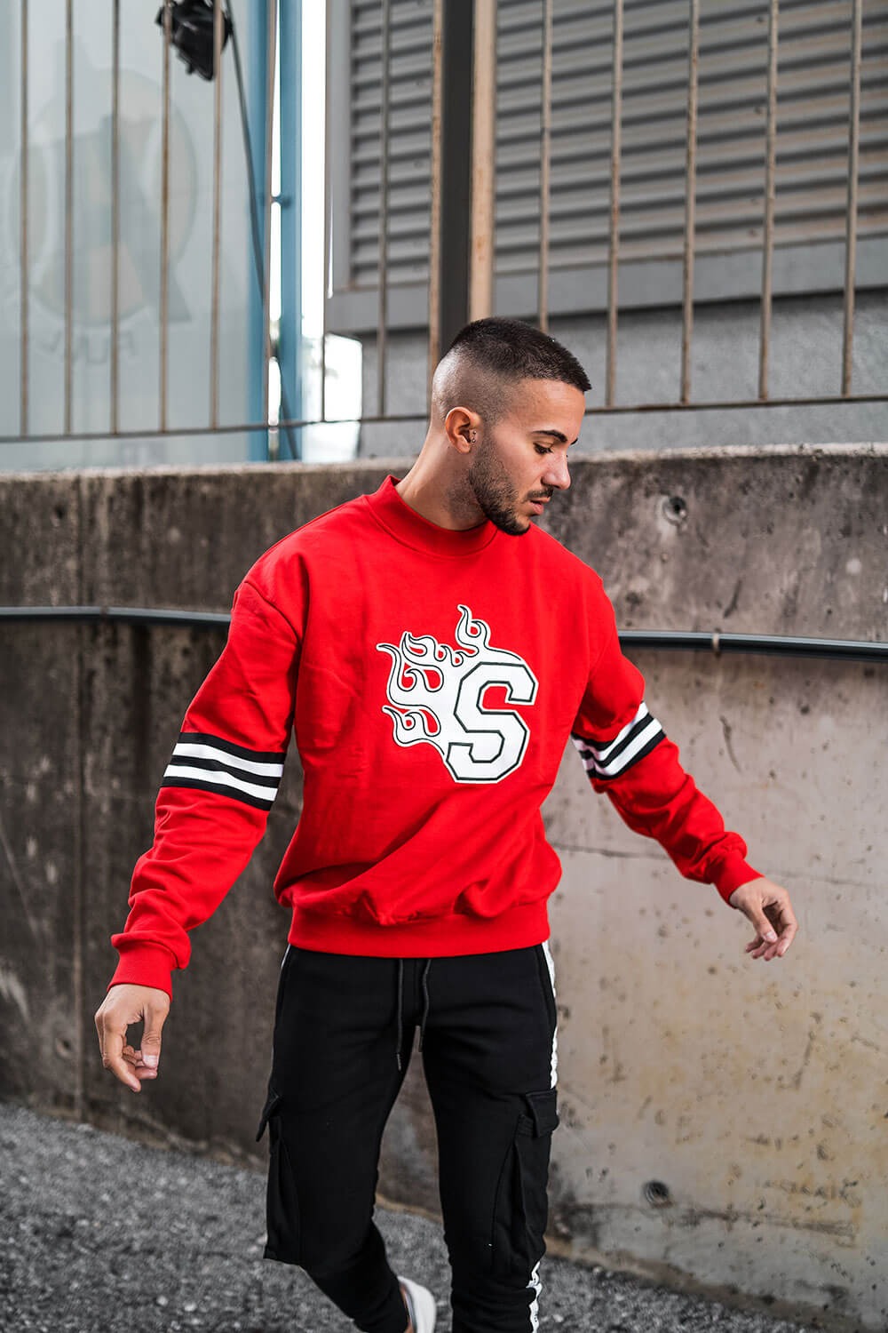 Sweat Flamme Varsity Rouge Sinners attire rr store online