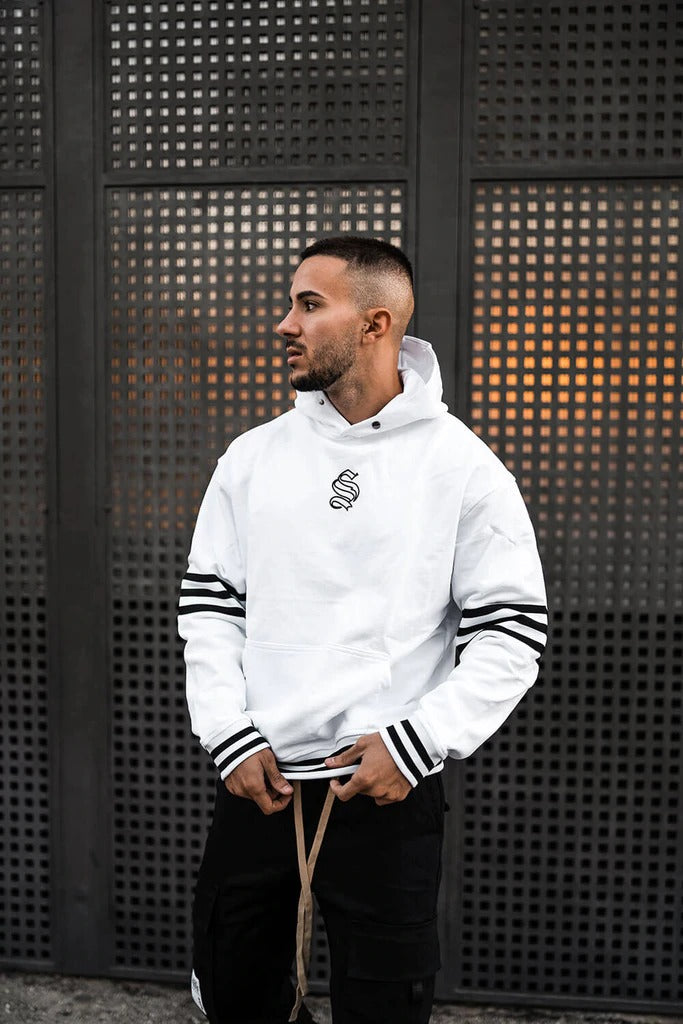 Sweat à Capuche Varsity Flame Blanc Sinners Attire RR Store Online