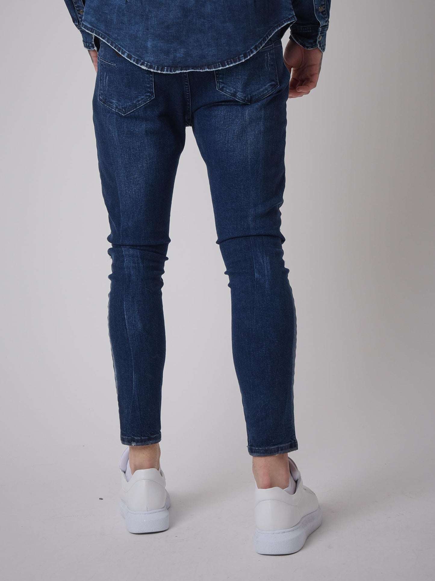 Jean Skinny Effet Usé Tacheté Aux Genoux RR Store Online