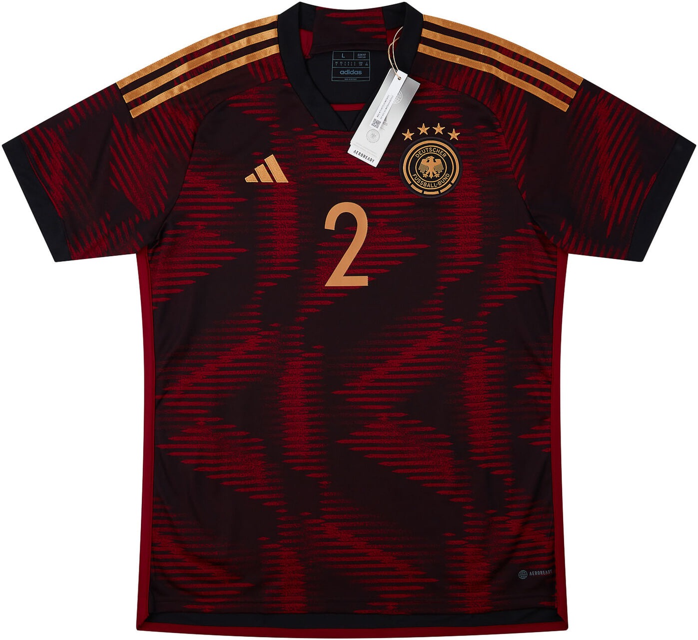 Maillot extérieur Allemagne Adidas saison 2022-23 flocage Rudiger #2 - NEUF RR Store Online